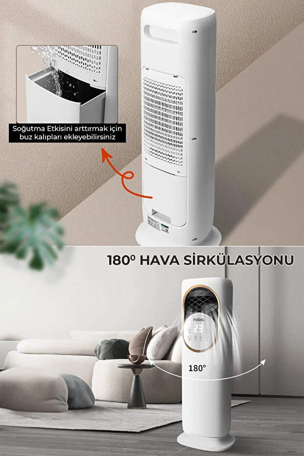 ROBO Uzaktan Kumandalı Hava Isıtıcı Soğutucu Nemlendirici UV Sterilizasyon Ünite 4'ü 1 Arada